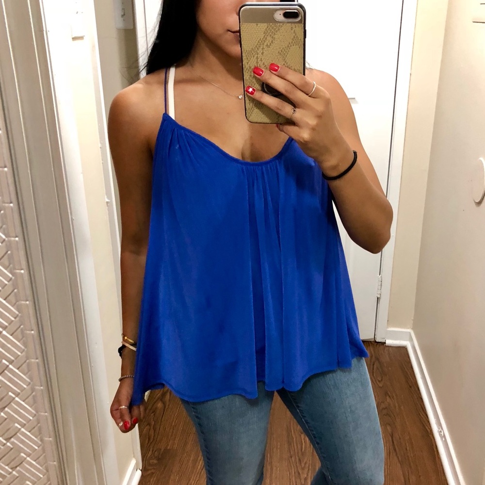 Bebe blue dress tank top